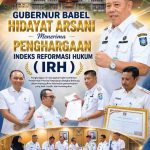 Gubernur Babel Hidayat Arsani Menerima Penghargaan indexs Reformasi Hukum